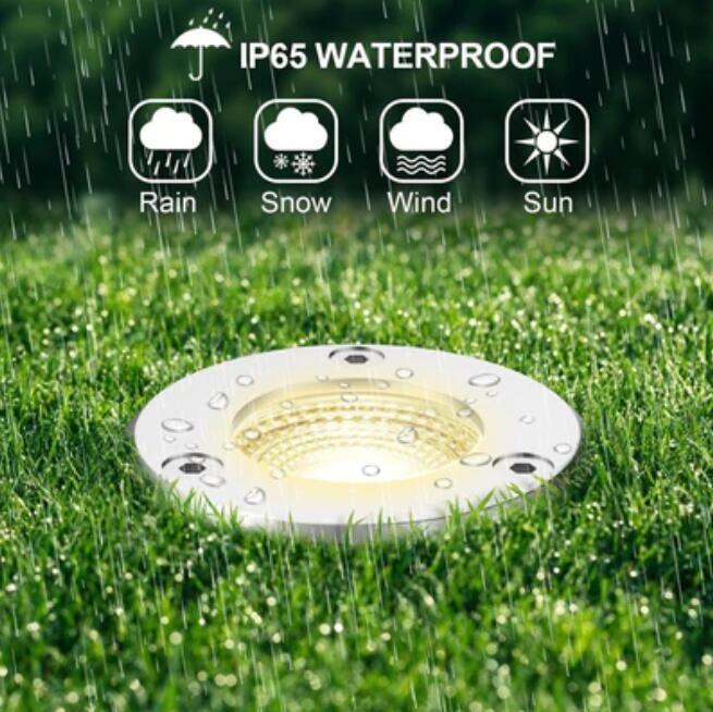 (image for) 5Watt Low Voltage RGBWW (RGB and 3000K Warm White) LED Well Lights Landscape Lighting IP65 Waterproof Outdoor 12V-24V Ground Lights for Garden Yard Driveway(8Pack)
